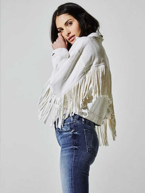 white fringe outfit