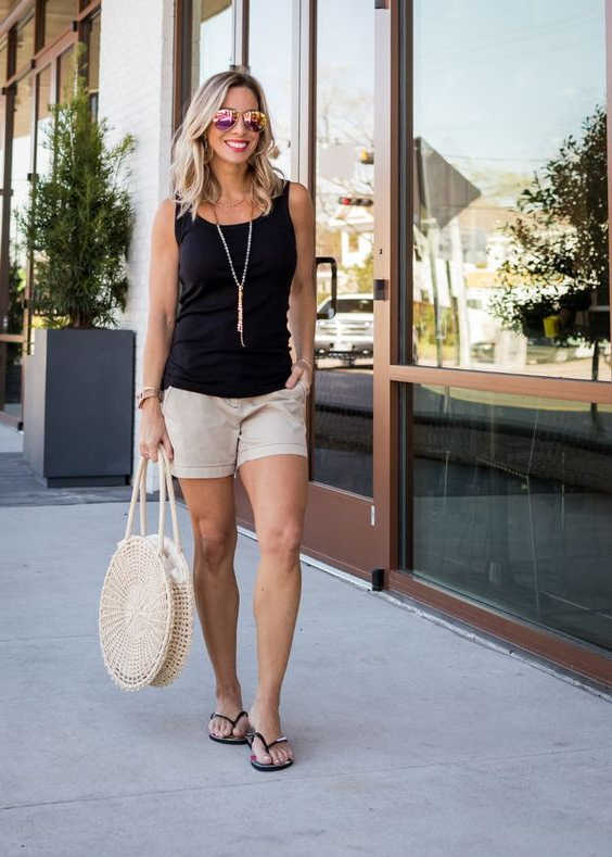 black and khaki outfits