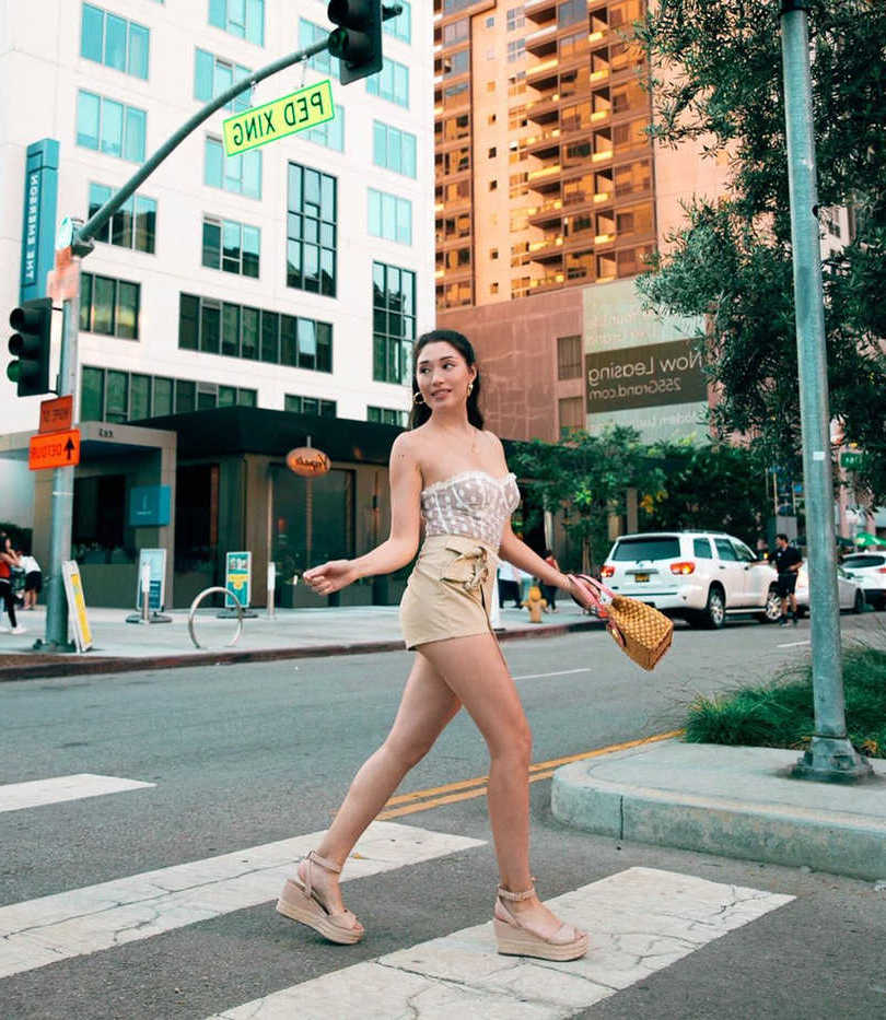 women in khaki shorts