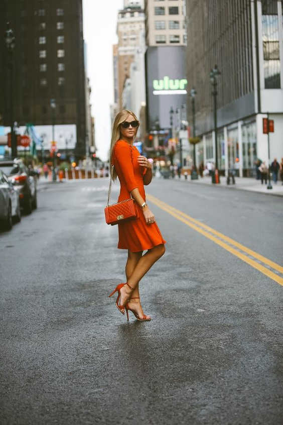 red dress matching shoes