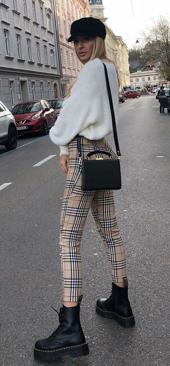 plaid girl pants