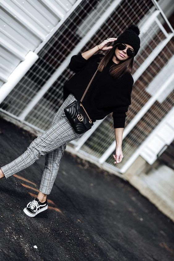 plaid pants with vans