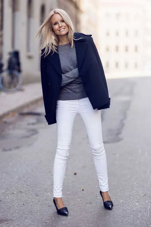 white skinny jeans outfits winter