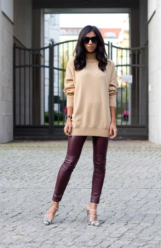 How To Make Burgundy Leggings Look Amazing: Refreshing Street Style Looks 2023