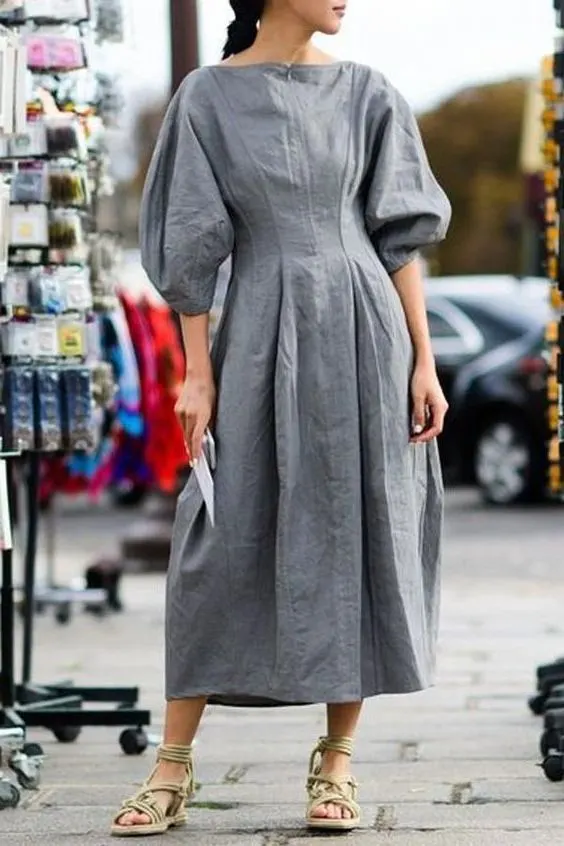 Summer Work Style in a Linen Sheath Dress - TBMD