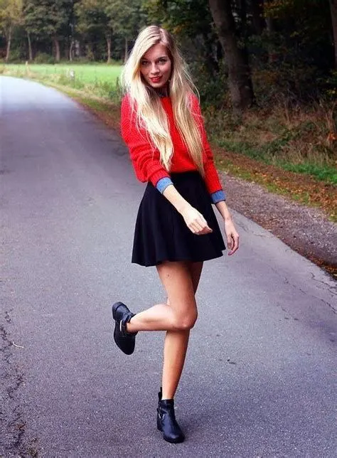 Skater dress with outlet ankle boots