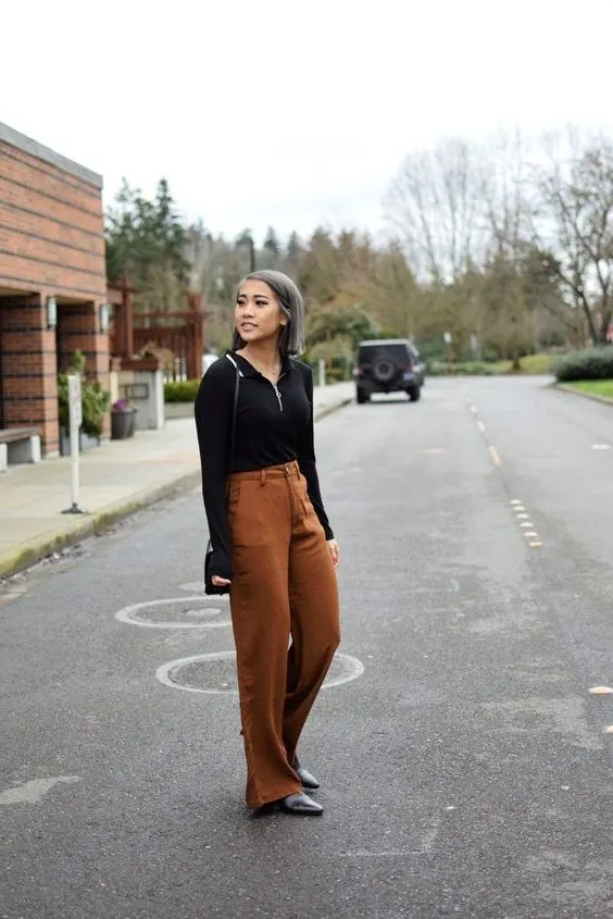 How To Wear Brown Pants With A Black Shirt  Ready Sleek