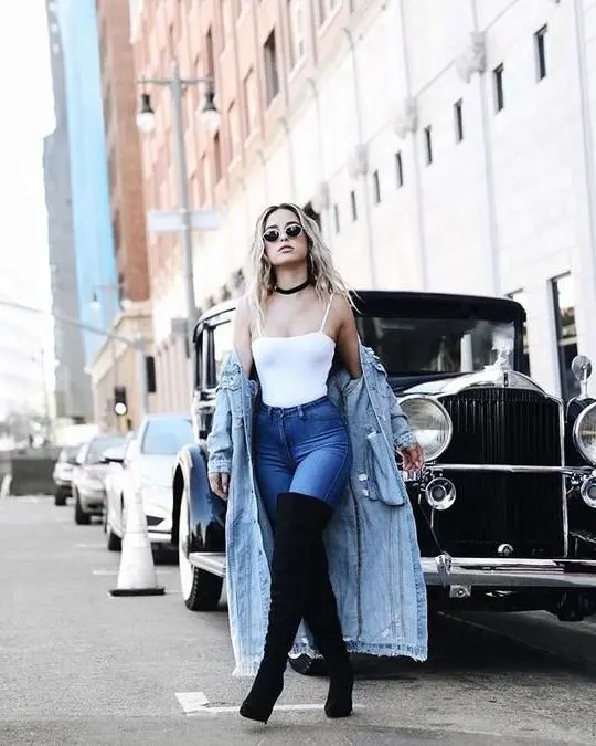 What To Wear With Long Denim Jackets Best Outfit Ideas 2023