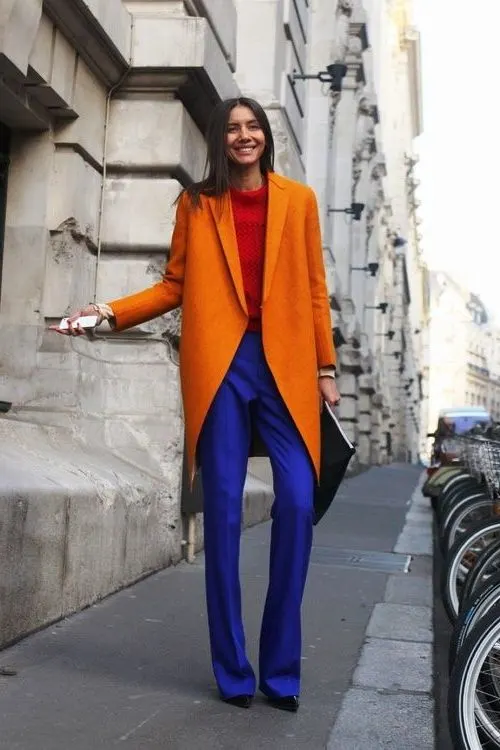 How To Wear Orange And Blue In Women's Outfits 2023