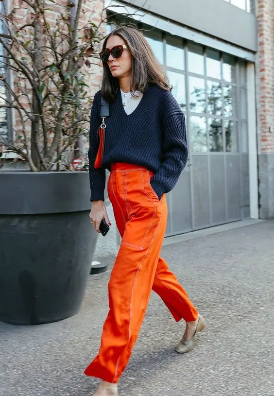 How To Wear Orange And Blue In Women's Outfits 2023