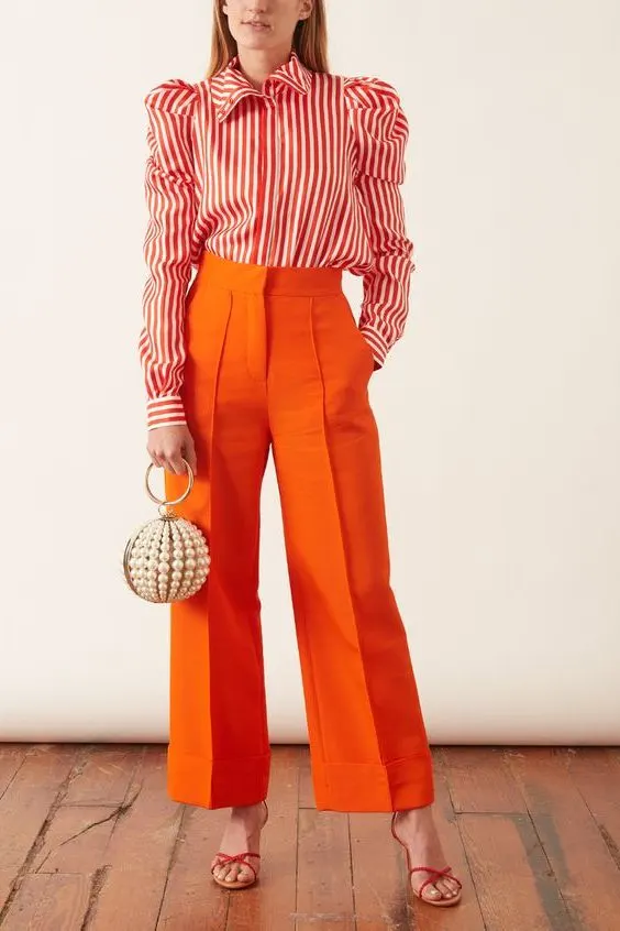 PANTALON ANARANJADO COMBINACIONES DE VERANO 2023🧡💥ORANGE PANTS SUMMER  COMBINATIONS 2023🤩✨ 