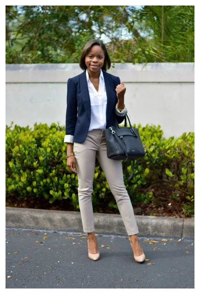 Blue khaki pants clearance outfit