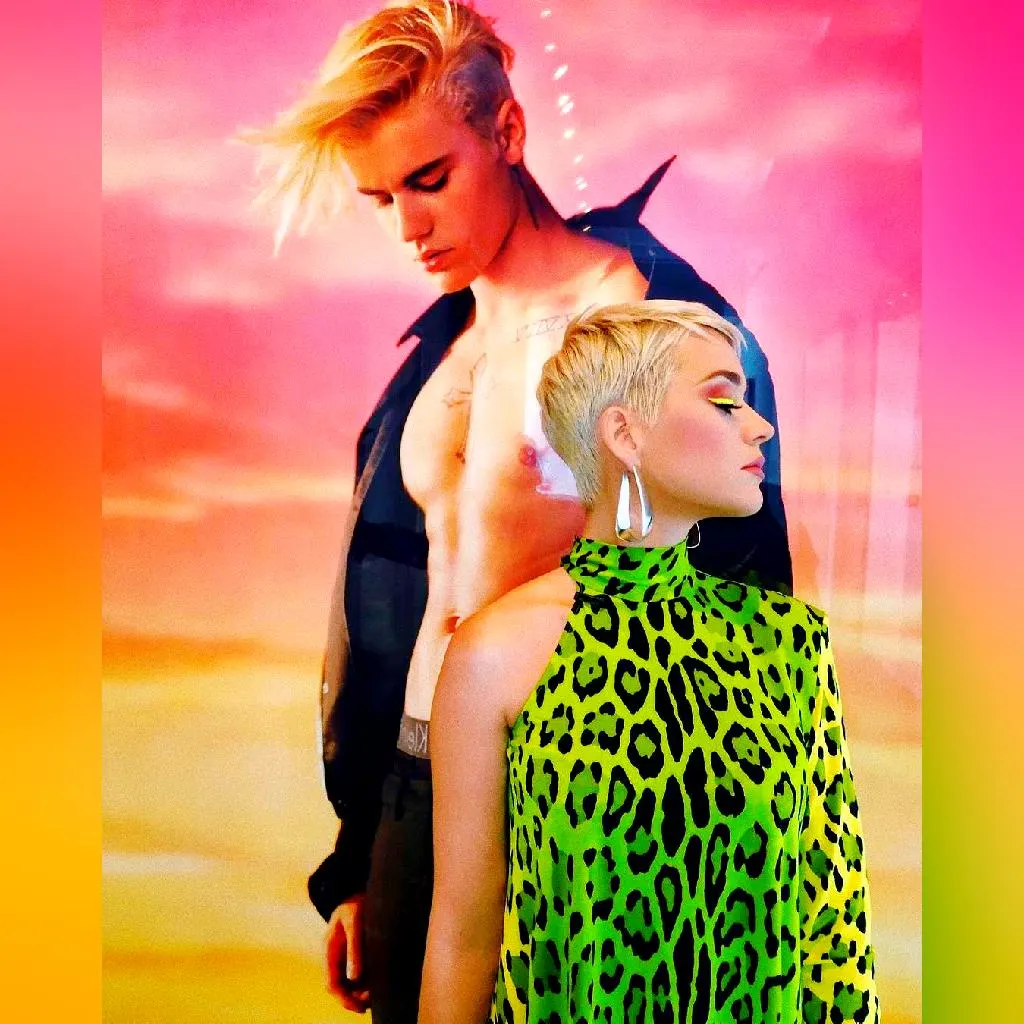 Katty Perry In Neon Leopard Print Dress And Layered Pixie Cut 2023