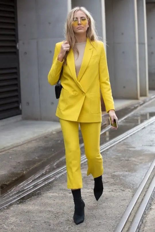 Monochrome Pantsuit Office Outfit Ideas 2023