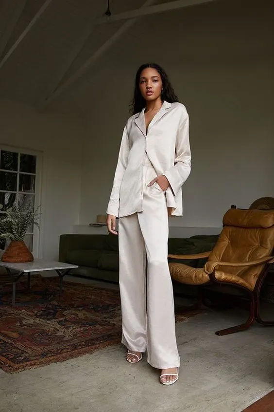 Monochrome Pantsuit Office Outfit Ideas 2023