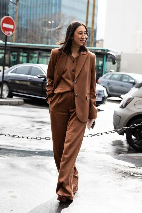 Monochrome Pantsuit Office Outfit Ideas 2023