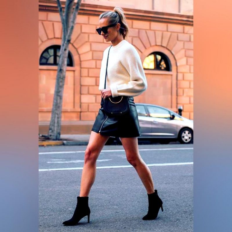 How To Wear Black Leather Mini Skirts This Spring 2022