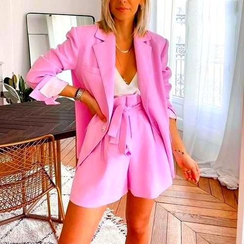 Pink Blazer And Shorts For Summer 2022