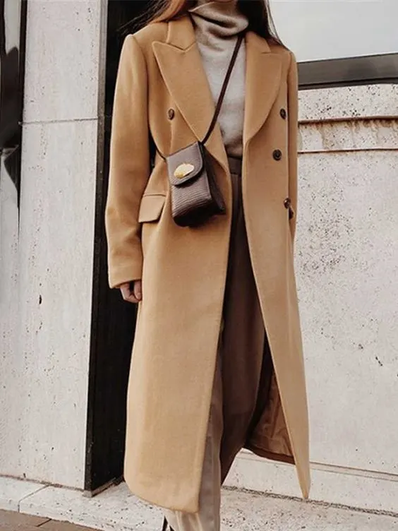 Camel Coat With Monochrome Essentials For Fall 2023