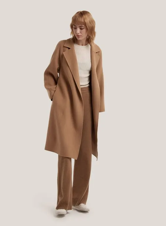 Camel Coat With Monochrome Essentials For Fall 2023