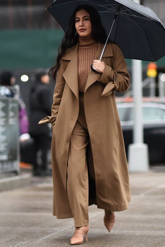 Camel Coat With Monochrome Essentials For Fall 2022
