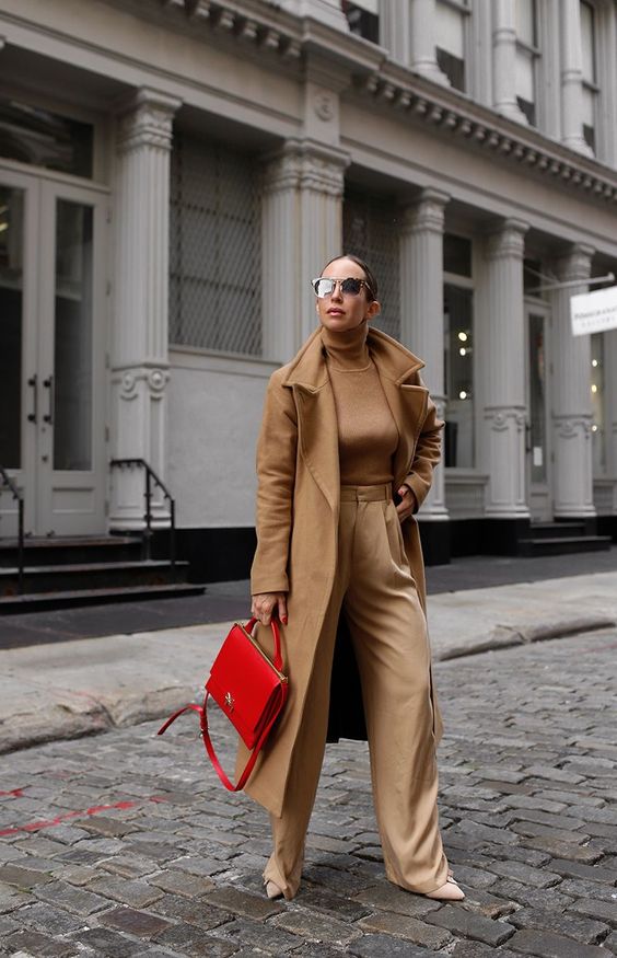 Camel Coat With Monochrome Essentials For Fall 2023