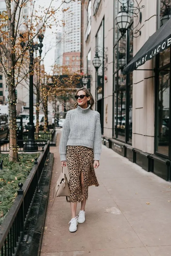 Can I Wear White Chunky Sneakers With Leopard Print Dress 2023