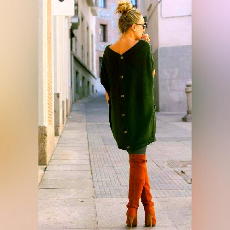 How To Wear A Dark Green Sweater Dress This Winter 2022