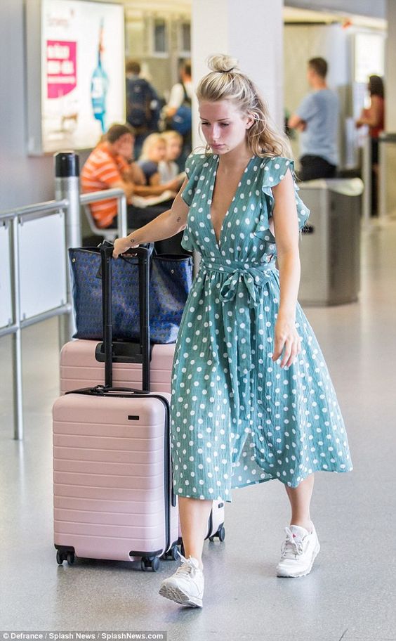 Green Dress In White Dots For Summer 2023