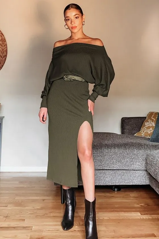 How To Wear Off Shoulder Green Dresses For Women 2023