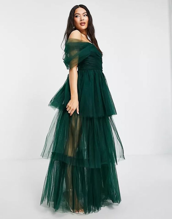 Off Shoulder Green Dresses For Summer 2022 - Fashion Canons