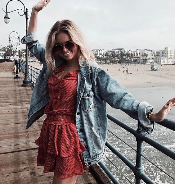 Red Dress With Jean Jacket: Find Your Outfit Now 2022
