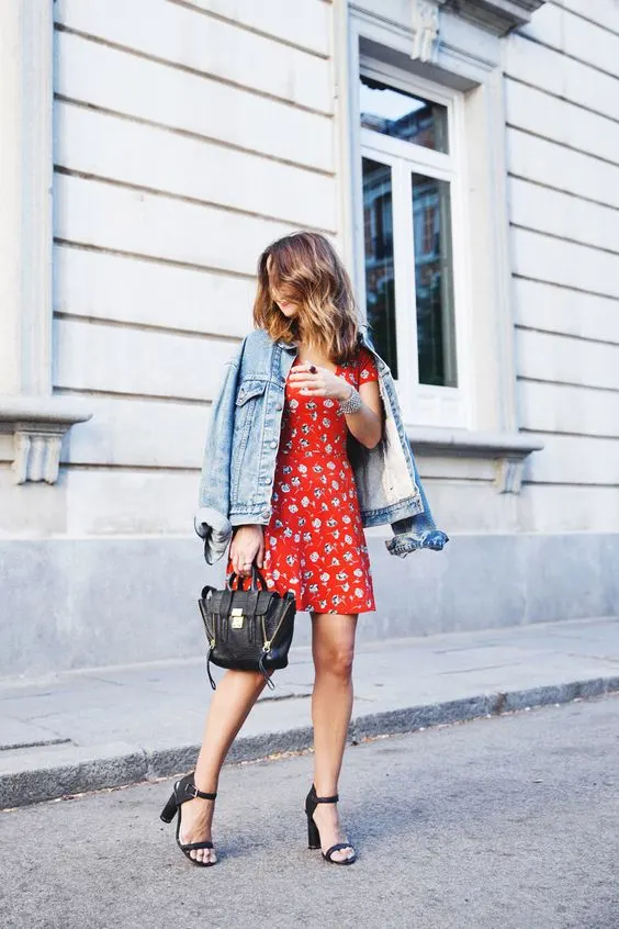 Red Dress With Jean Jacket: Find Your Outfit Now 2023