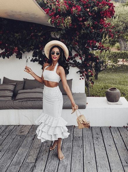 White Two Piece Dress For Summer 2022