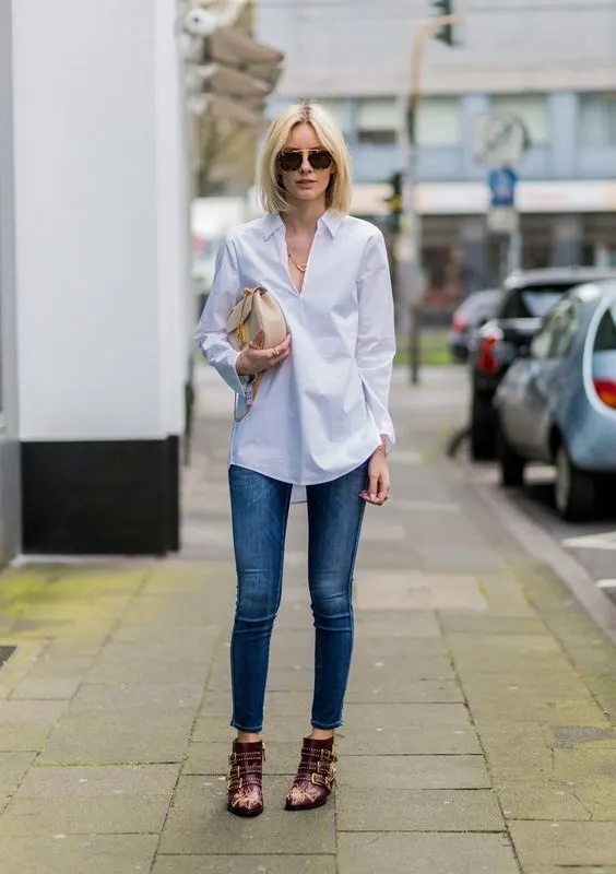 Blue jeans outlet white shirt outfit