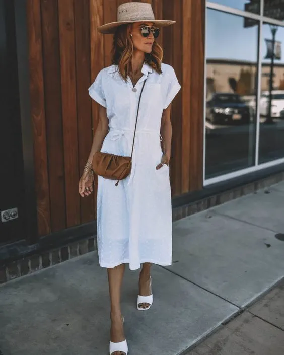 How To Wear White Dress With Short Sleeves 2023